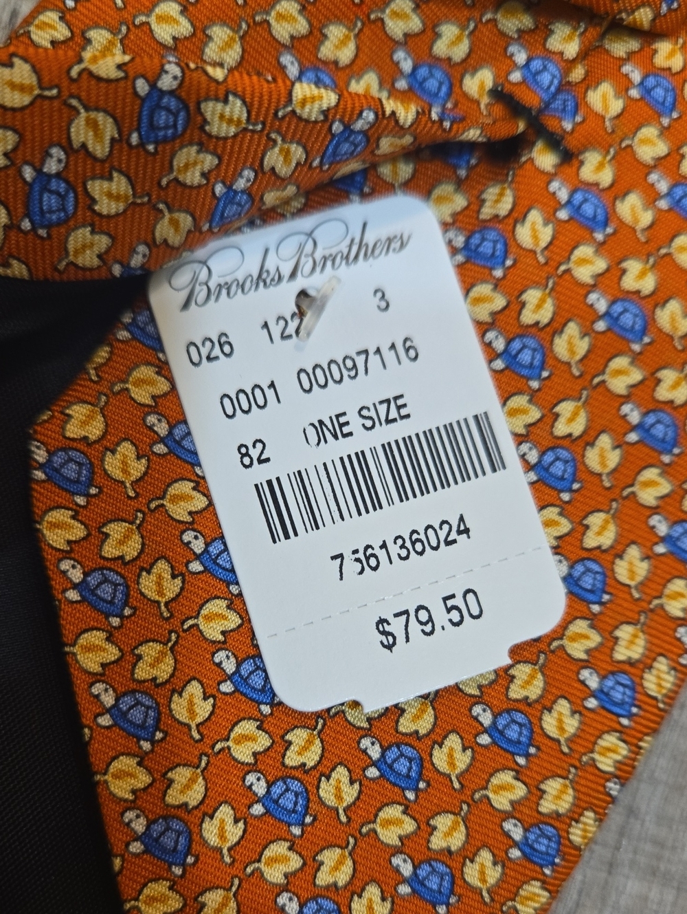 New!! Brooks Brothers Orange Silk Tie!! - Picture 3 of 3